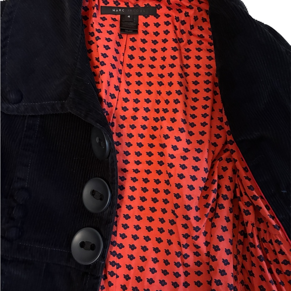 Marc Jacobs Black Corduroy Button-Front Blazer Jacket - Picture 4 of 5